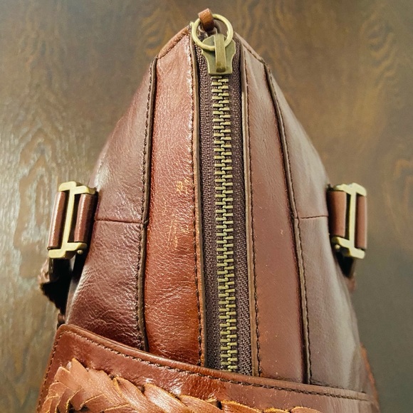 Cole Haan Sierra Dark Brown Zip Satchel - Picture 6 of 8